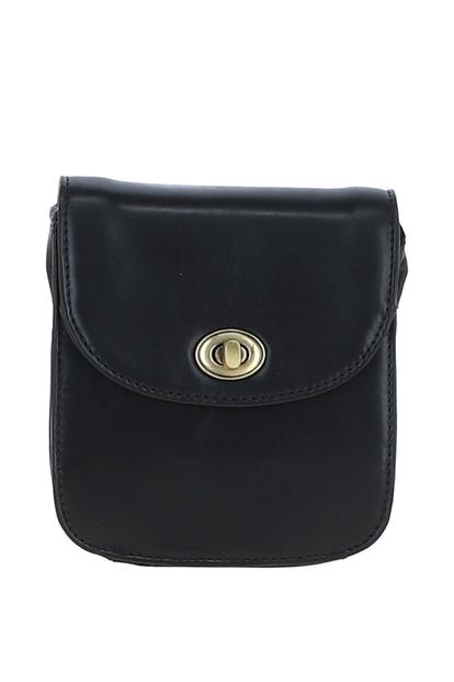 Black Small Real Leather Crossbody Bag