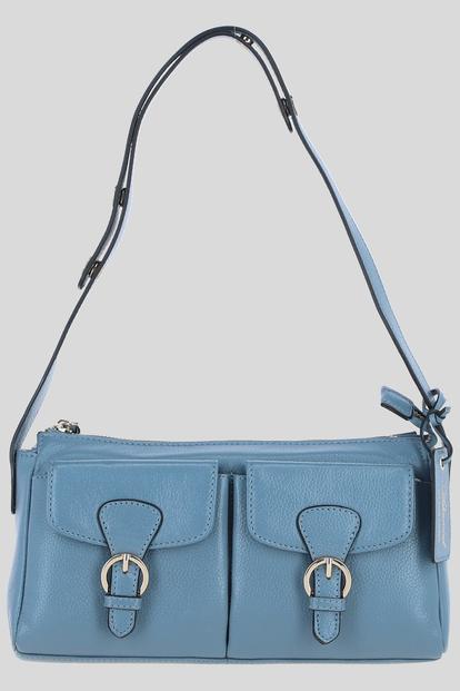 Black 'Nevaria' Real Leather Shoulder Bag