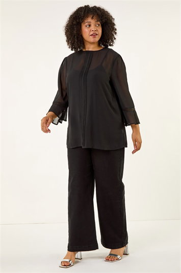 Curve Pintuck Pleat Top 20229008