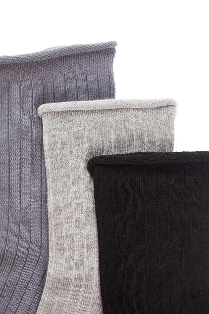Multi Three Pack Cotton Socks