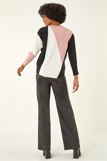 Colour Block Sequin Knit Jumper 16176372
