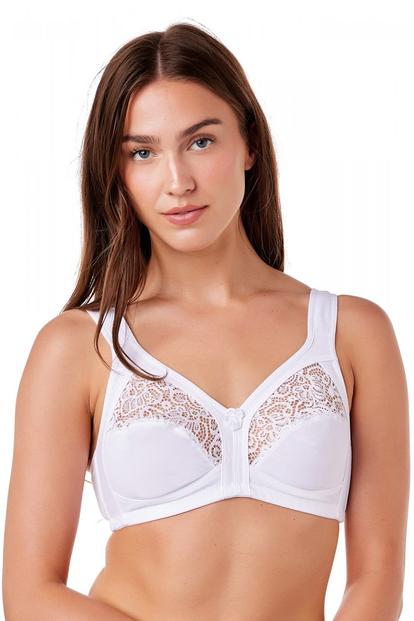 White Womens White Soft Lace Cup Bra