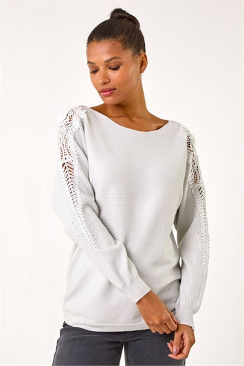 Sparkly Sleeve Knit Jumper 16153894