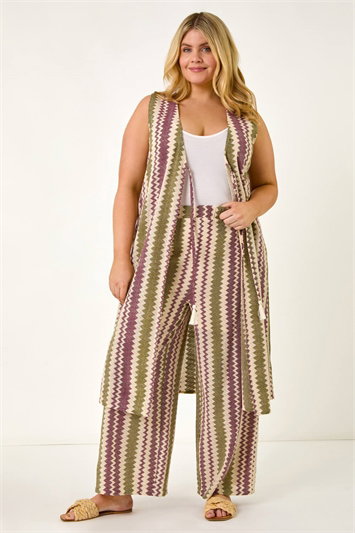Curve Zig Zag Crochet Wide Leg Trouser 18081276