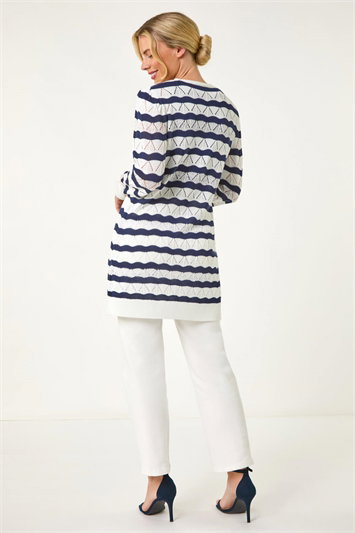 Petite Stripe Pointelle Knit Cardigan 16197460