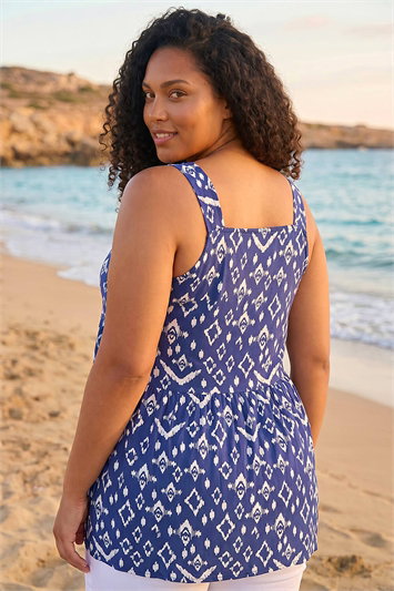 Curve Ikat Print Woven Vest Top 20198260