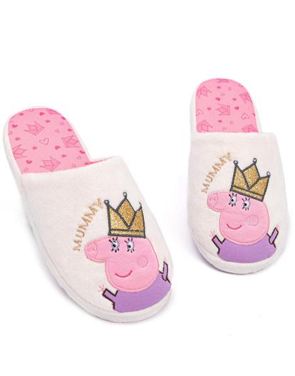 White Peppa Pig Queen Mummy Slippers For Women