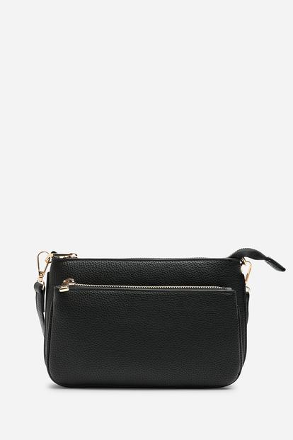 Black Elani Small Double Zip Cross Body Bag