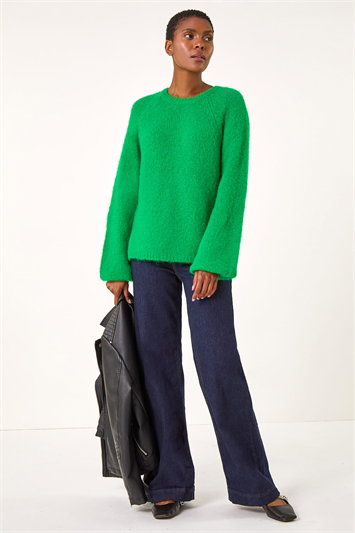 Green Soft Knit Blouson Jumper
