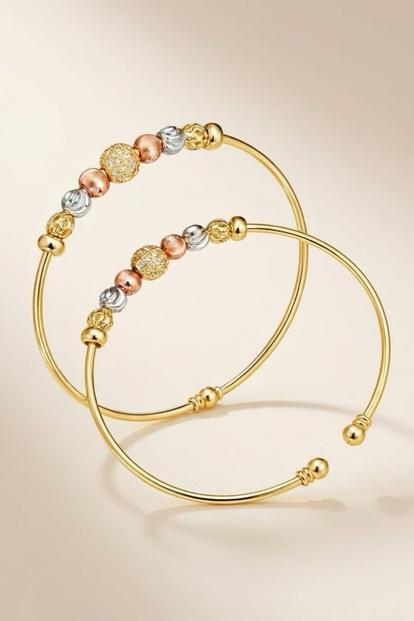 Metallic Colourful Beaded Adjustable Cuff Bracelet