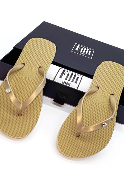 Metallic Aurora Luxury Crystal Flip Flops