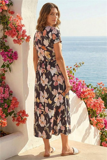Petite Floral Pocket Midi Dress 14848179