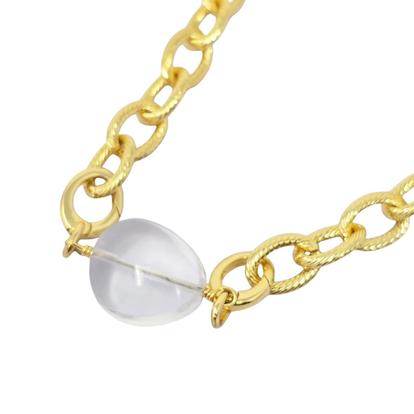 Metallic Diamond April Birthstone Statement Pendant Necklace