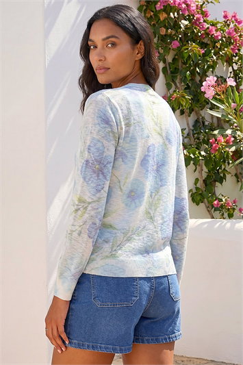 Floral Print Knit Cardigan 16323638