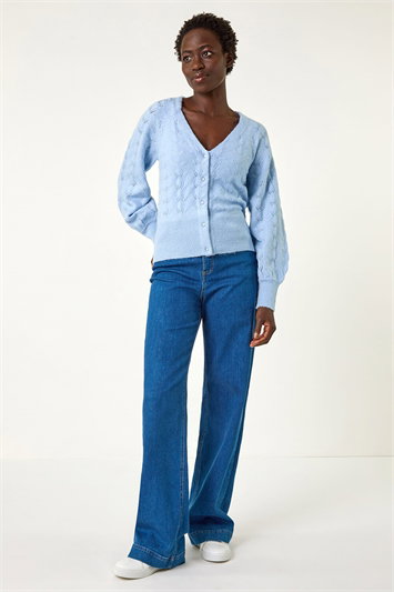 Pointelle Detail Knit Cardigan 16191109