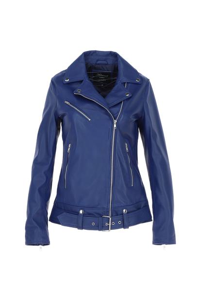 'Mia' Leather Longline Biker Jacket M000059345