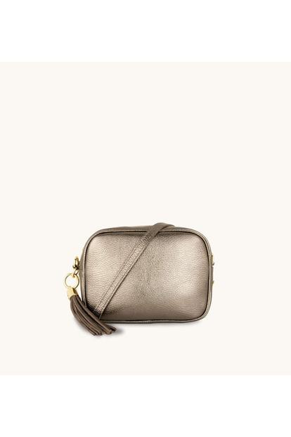 Metallic The Tassel Bronze Leather Crossbody Bag