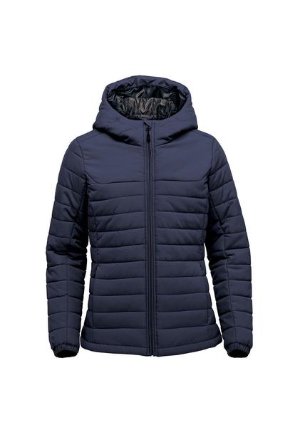 Black Nautilus Quilted Hooded Jacket