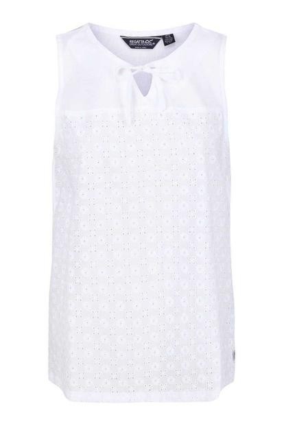White Janessa Patterned Sleeveless Tshirt