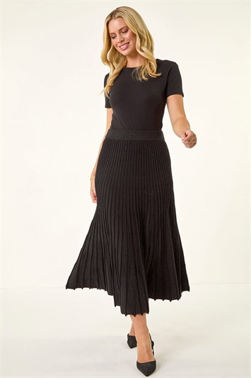 Petite Metallic Knit Midi Skirt 17065108