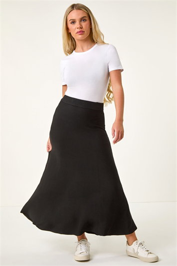 Petite Stretch Knitted Midi Skirt 17052808