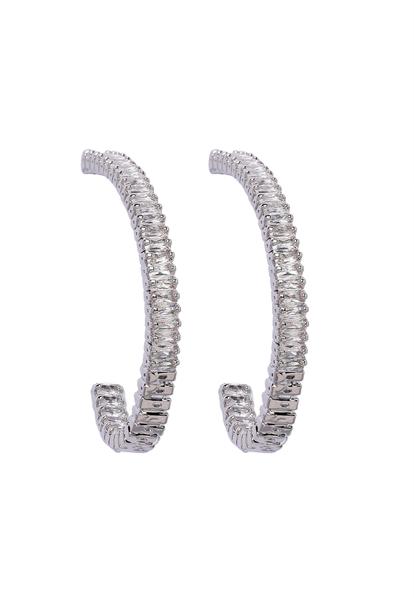 Metallic C-Shaped Hoop Earrings