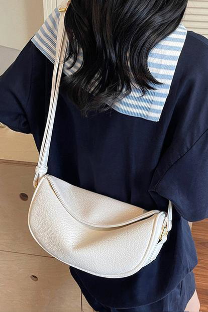 Brown 'Helen' Shoulder Bag With Magnetic Snap And Zip Closure