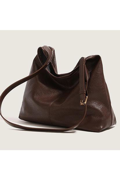 Black 'Kelsey' Women's Slouchy Shoulder Handbag With Adjustble Shoulder Strap