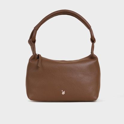 Pink 'City Bag' Soft Pebble Grain Real Leather Shoulder Bag