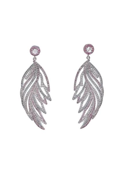 Metallic Diva Leaf Shaped Western Drop Earrings