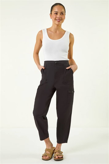 Petite Cotton Cargo Stretch Trousers 18106008