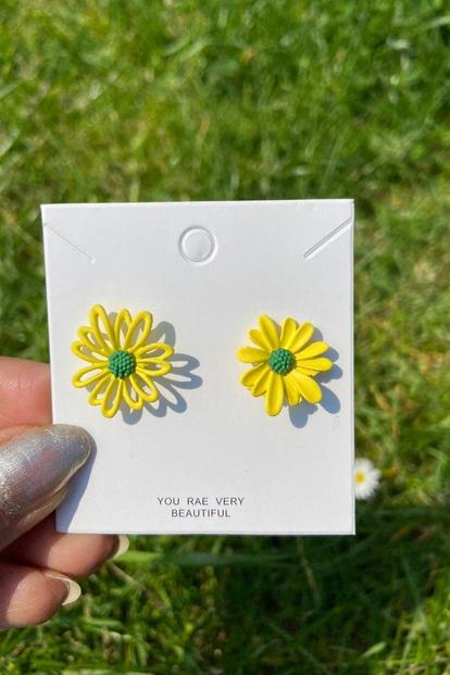 Green Floral Daisy Sunflower Summer Boho Studs