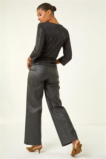 Sequin Wrap Stretch Top 19468008