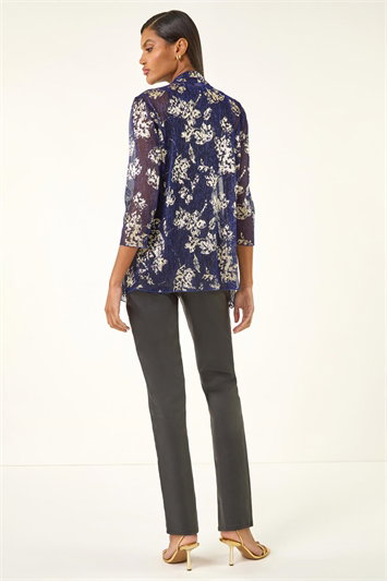 Floral Plisse Jersey Cardigan 19438833