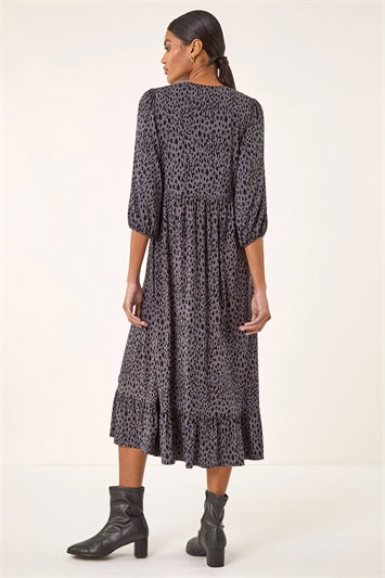 Animal Print Lace Trim Stretch Dress 14808436