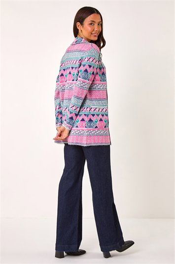 Chevron Pattern Longline Cardigan 16132946