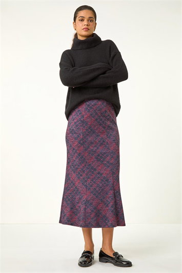 Checkered Panel Tulip Skirt 17051578