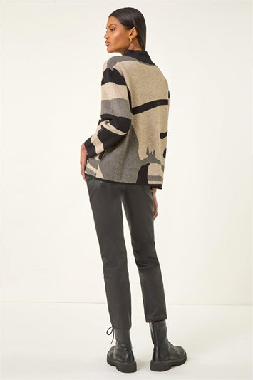 Abstract Knit High Neck Jumper 16204306