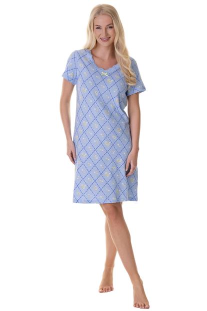 White Diamond Print Cotton Nightshirt