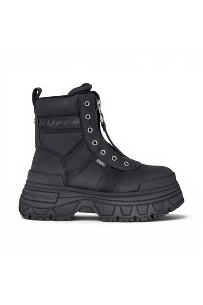 Black Womens Platform High Ankle Boots-Fusion