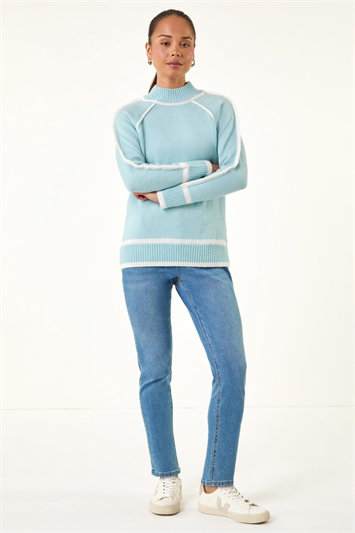 Petite Contrast Ribbed Knit Jumper 16303309