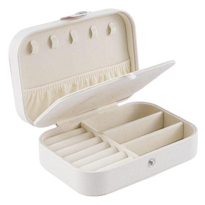 Metallic Multi Functional White Jewellery Organiser Box