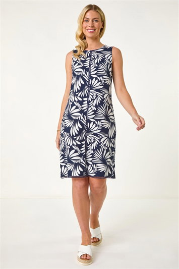 Petite Leaf Print Shift Dress 14672660