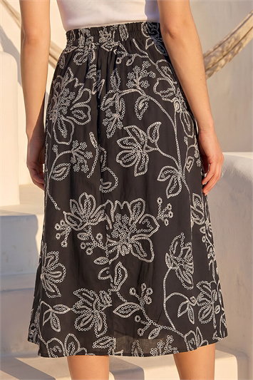 Floral Broderie Midi Skirt 17078308
