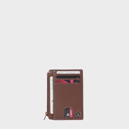 Black 'Lynn' Real Leather Slim Credit Cardholder Case