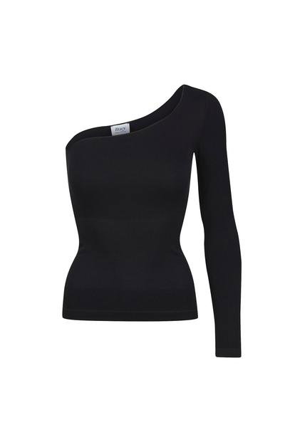 Black One Shoulder Sculpting Smooth Top