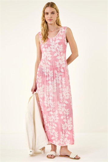 Leaf Print Crinkle Dress 14907972