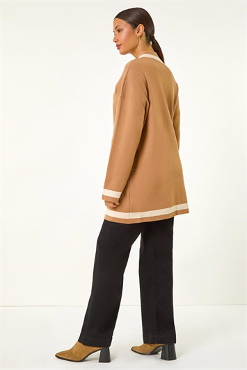 Animal Print Contrast Pocket Cardigan 16184790