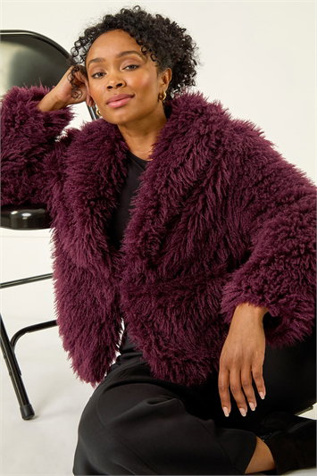 Petite Faux Fur Collar Coat 12042795