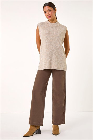 Cotton Blend Wide Leg Stretch Jeans 18051519